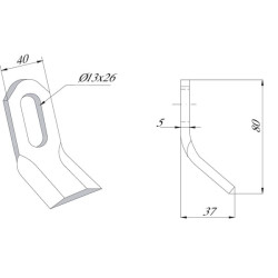 Alkūninis spragilas 40x80mm Maletti CK3460