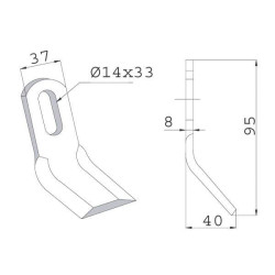 Alkūninis spragilas 37x95 Rousseau CK5550