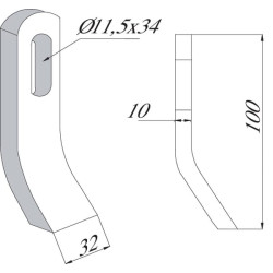 Ašmenys RH 32x100mm, naujas modelis Turner CK4100