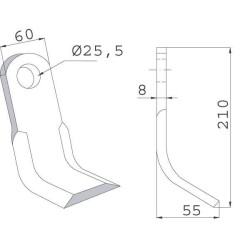 Ašmenys Y 210 mm Maschio T40005142R