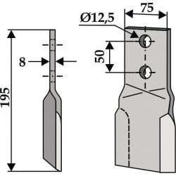 Rotacinis peilis 75x195 LH Perfect CK4710L
