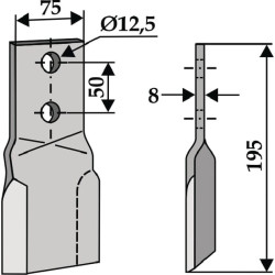 Rotacinis peilis 75x195 RH Perfect CK4710R