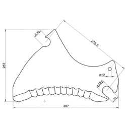 Siloso vežimėlio peilis, tinkantis Pöttinger Europrofi, Torro 434147N