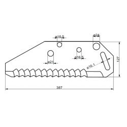 Siloso vežimėlio peilis, tinkantis Pöttinger TOP, EW 434017N