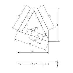 Pašarų vežimėlio peilis RH 634674