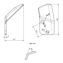 Pašarų vežimėlio peilis LH 631190