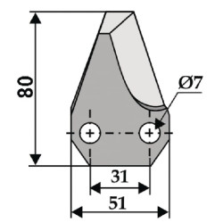 Pašarų vežimėlio peilis FM18158