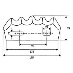 Dantytas tiektuvo vežimėlio peilis 195x5 Marmix FM13114