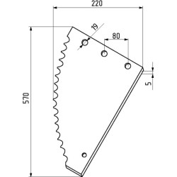 Ilgas maišymo vagono peilis 60103504N