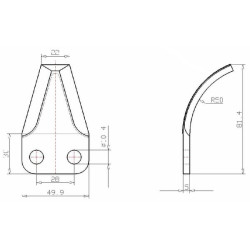 Pašarų vežimėlio peilis FM01950