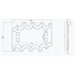 Pašarų vežimėlio peilis FM19116