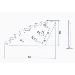 Pašarų vežimėlio peilis FM01622
