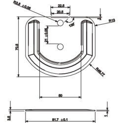 Cinkuota auselė 81,7 x 70,5 mm A  3,5 mm 709023KR