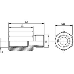 Adapteris V/F 3/8 BSP L123,5 VRB0635