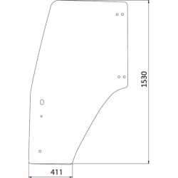 Case - IH JX1070U Maxxima 82036001KR Durų stiklas