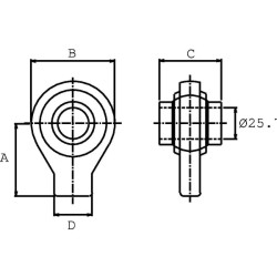 Cilindro antgalis G25.7 KR L60mm KR25760U