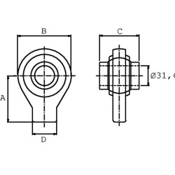 Cilindro antgalis G25.7 KR L60mm KR25760U