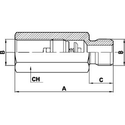 Žarnos trūkimo vožtuvas 3/8 30L T1mm HBV05001F1