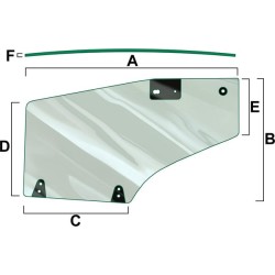 Case - IH JX1070U Maxxima VPM7421 Durų stiklas LH