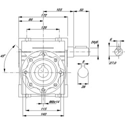 Sliekinės pavaros reduktorius I  80 GR07580