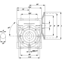 Sliekinės pavaros reduktorius I  50 GMR0635080B14