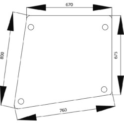Case - IH 840 1332485C1N Durų stiklo viršus