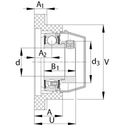 Korozinis/plastikinis guolio blokelis PCJ20TVFA1255
