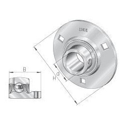 Plieninis guolio pusinis MSB FLAN100MSB