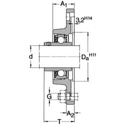 Guolio korpusas, pilnas SKF FYTB35FMSKF