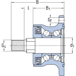 Akėčių disko stebulės guolio mazgas SKF BAA0012