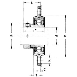 Flanšo guolio plokštė, apvali, komplektuojama RA17