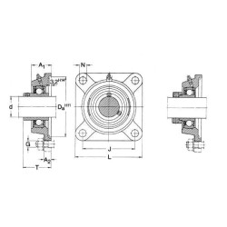 Pilnai sukomplektuotas SKF guolio korpusas FY45FMSKF