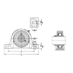 Pilnai sukomplektuotas SKF guolio korpusas 7500SY20TF