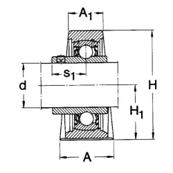 Pilnai sukomplektuotas SKF guolio korpusas 7500SY55TF