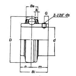 Guolio įdėklas 40x85x22mm UCX08SKF