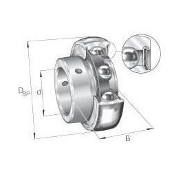 Guolio įdėklas 20x47x14mm INA/FAG AY20NPPB