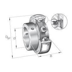 Guolio įdėklas 35x72x19mm INA/FAG GAY35NPPB