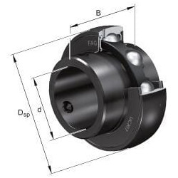 Guolio įdėklas 30x62x19.6mm INA/FAG UC206INA