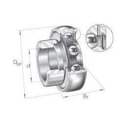 Guolio įdėklas 1-1/8" / 28,58x62x18mm INA/FAG GRA102NPPB
