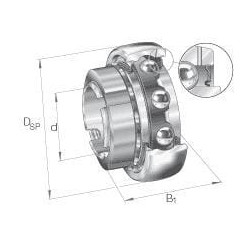 Guolio įdėklas 30x62x18mm INA/FAG GSH302RSRB