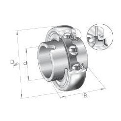 Guolio įdėklas 70x125x28mm INA/FAG GLE70KRRB