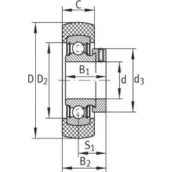 Guolio įdėklas 12x47,3x17,6mm INA/FAG RABRB1247FA106