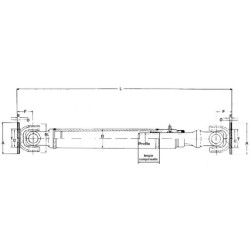 Kardaninis velenas 02-100-010 L1250 EDS021001250W