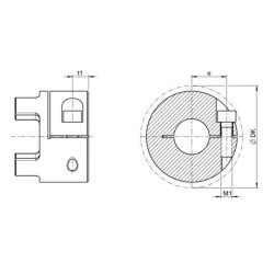 Pusinė jungtis A38 SAE-C Z14 spaustukas A3845SAE1224Z14KL