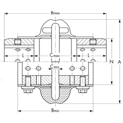 Jungiamasis elementas Viva V460 1 vnt.  2 pusės  varžtai 84973460000