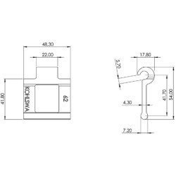 Grandinės grandis Kohlswa 62 P41,7/24,0 grandies metrui KB62