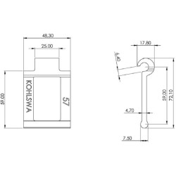 Grandinės grandis Kohlswa 57 P  59,0 / 16,9 grandies metrui KB57