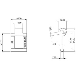 Grandinės grandis Kohlswa 55 P41,7/24,0 grandys metre KB55