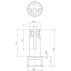 Fiksavimo įtaisų rinkinys, skirtas senesniam ISO 12 modeliui, iki 2008 m., L  54 mm Skersmuo  15,8/22 mm AR1A