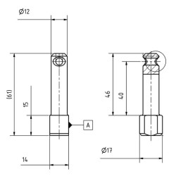Užrakinimo įtaisų rinkinys DIN400 + ISO 12, naujas dizainas, nuo 2009 m., L  61 mm Skersmuo  12/17 mm FT0001